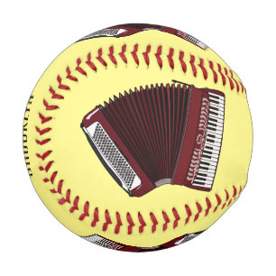 Accordion cartoon illustration baseball
