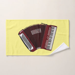 Accordion cartoon illustration bath towel set