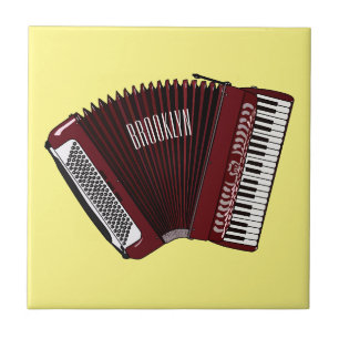Accordion cartoon illustration ceramic tile