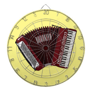 Accordion cartoon illustration dartboard