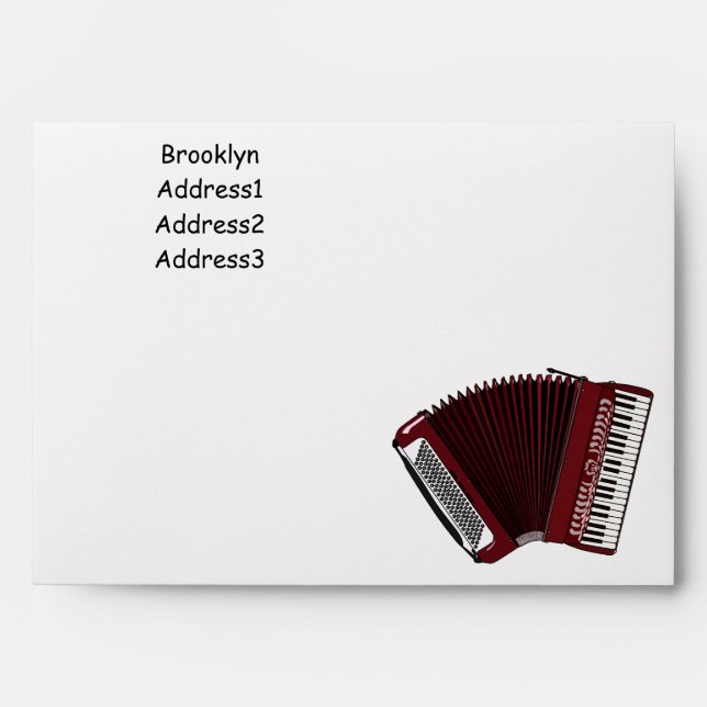 Accordion cartoon illustration envelope (Front)
