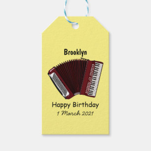 Accordion cartoon illustration gift tags