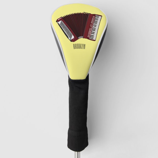 Accordion cartoon illustration golf head cover (Front)