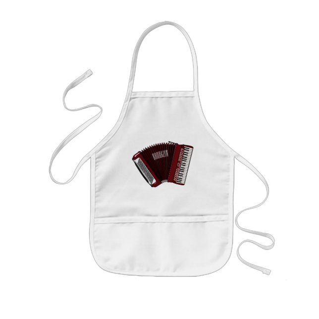 Accordion cartoon illustration kids apron (Front)