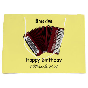 Accordion cartoon illustration large gift bag