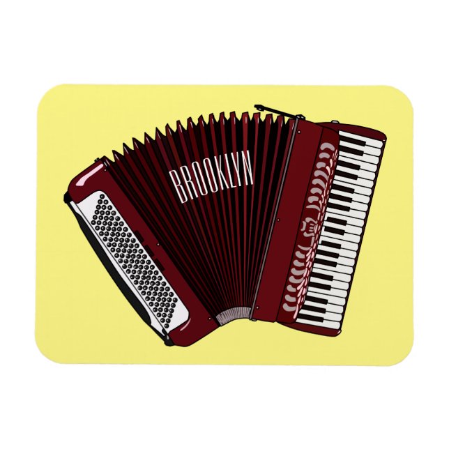 Accordion cartoon illustration magnet (Horizontal)