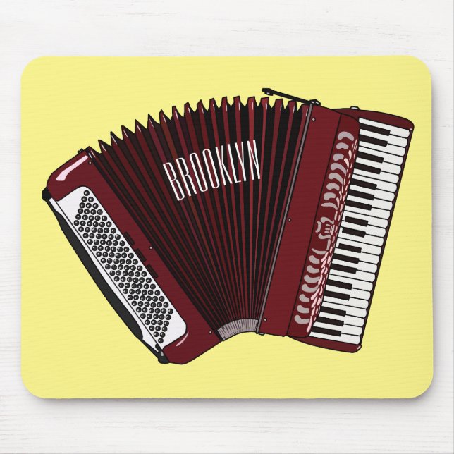 Accordion cartoon illustration mouse pad (Front)