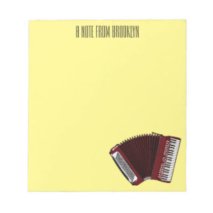 Accordion cartoon illustration notepad