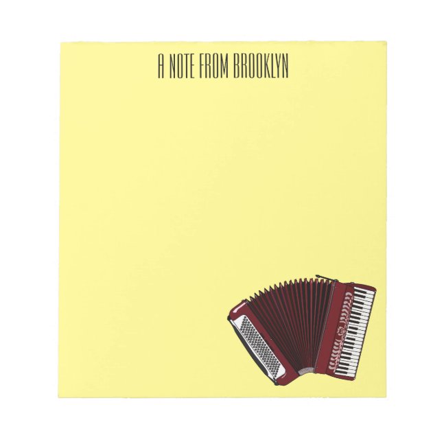 Accordion cartoon illustration notepad (Front)