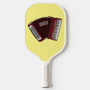 Accordion cartoon illustration pickleball paddle