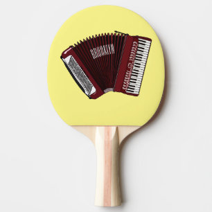 Accordion cartoon illustration ping pong paddle