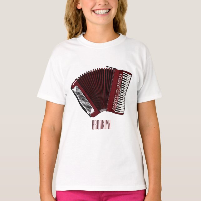 Accordion cartoon illustration T-Shirt (Front)