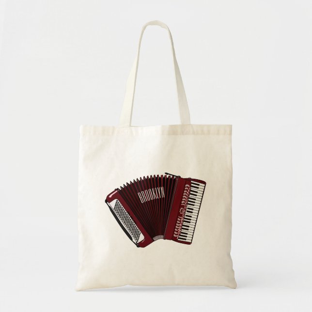 Accordion cartoon illustration tote bag (Front)