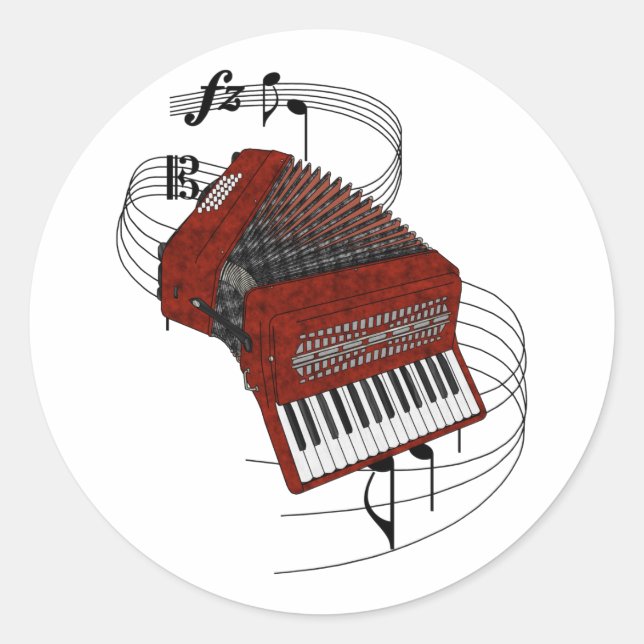Accordion Classic Round Sticker (Front)