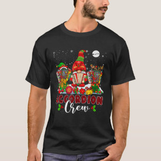 Accordion Crew Xmas Santa Reindeer Gnome Playing A T-Shirt