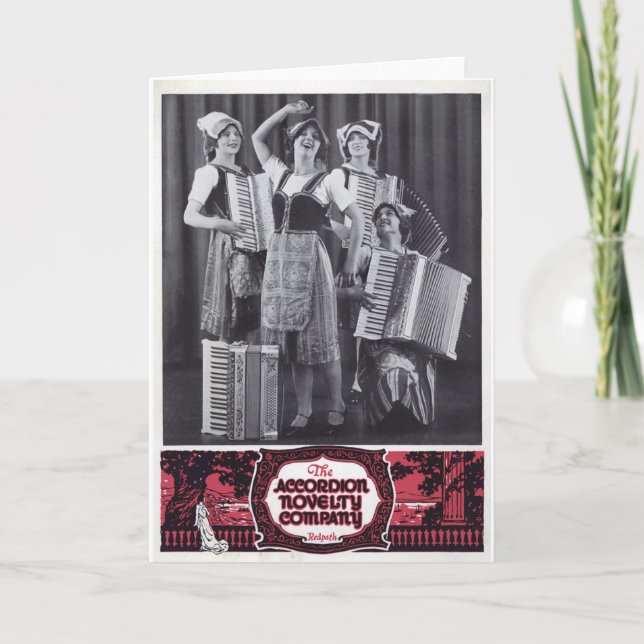 Accordion Girls Vintage Ad Card (Front)