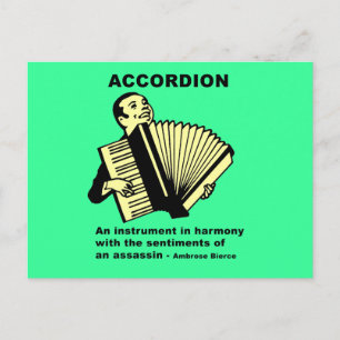 Accordion (humorously defined) postcard
