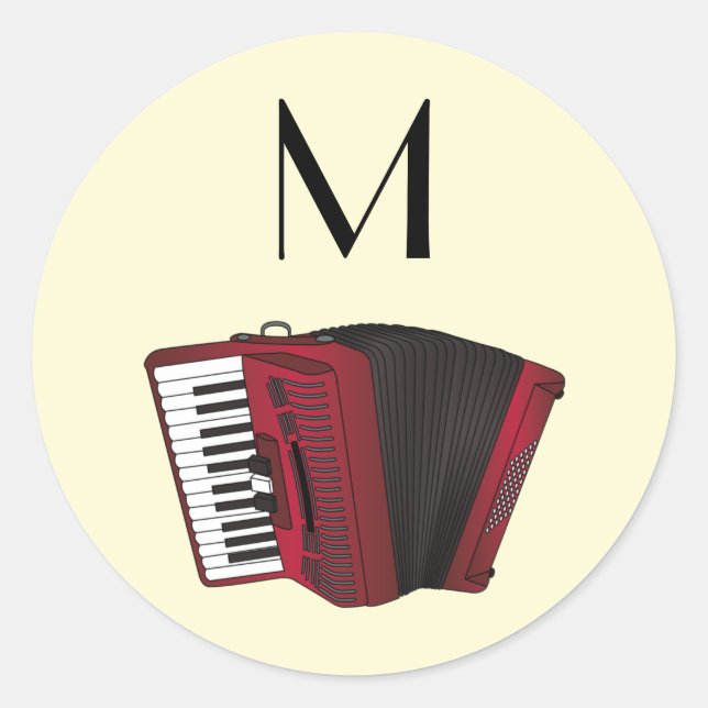 Accordion Instrument Musician Music Teacher Classic Round Sticker (Front)