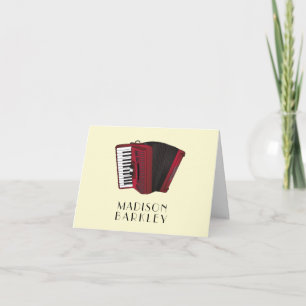 Accordion Instrument Musician Music Teacher Note Card