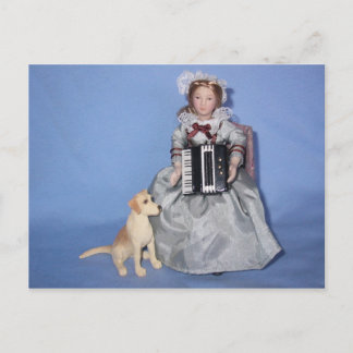 ACCORDION LADY POSTCARD