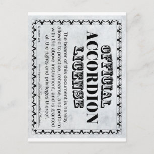 Accordion License Postcard
