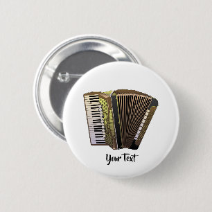 Accordion Music Instrument Personalised 6 Cm Round Badge