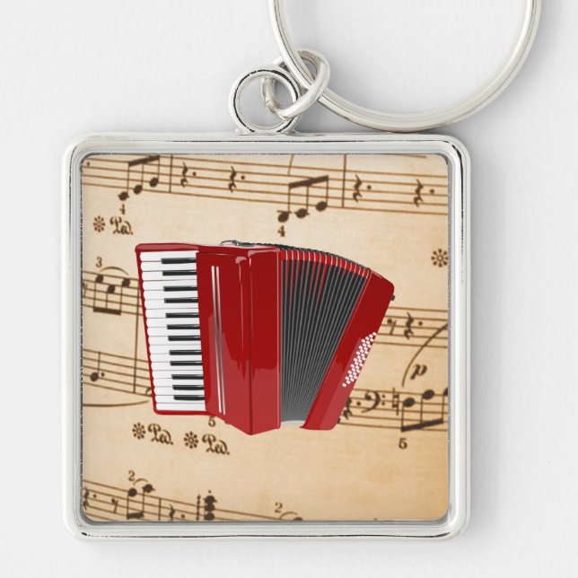 Accordion Music, popular design, Key Ring (Front)