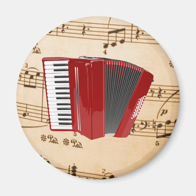 Accordion Music, popular design, Magnet (Front)
