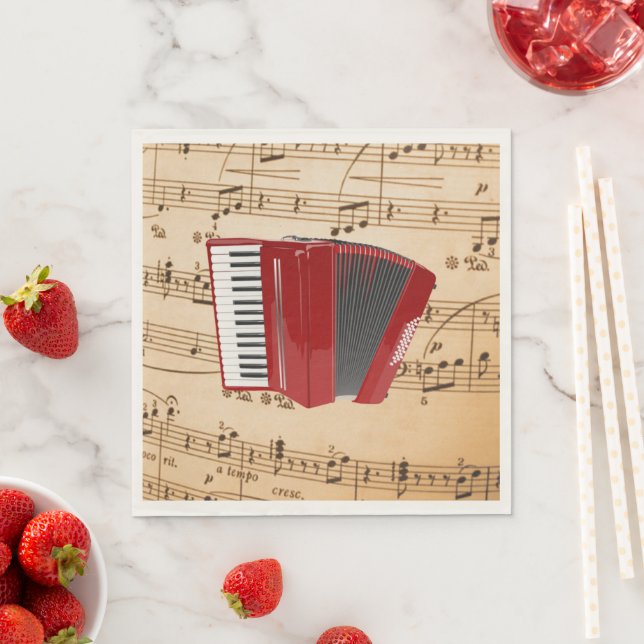 Accordion Music, popular design,  Napkin (Insitu)