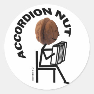 Accordion Nut Classic Round Sticker