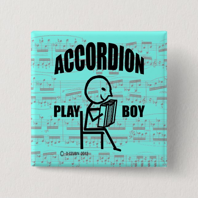 Accordion Play Boy 15 Cm Square Badge (Front)