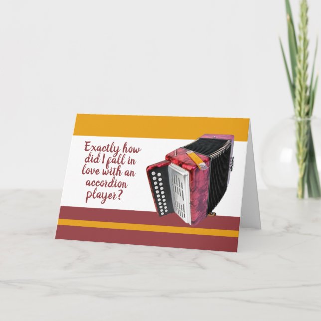 Accordion Player Accordionist Anniversary Card (Front)