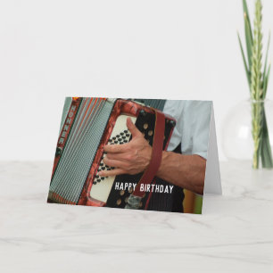 Accordion Player Accordionist Party Start Birthday Card