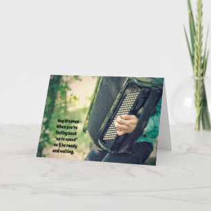 Accordion Player Editable Name Customise Get Well Card