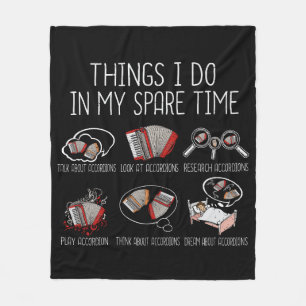 Accordion Player Gift Men Folk Music Accordion Fleece Blanket