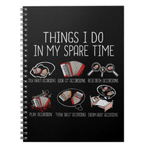 Accordion Player Gift Men Folk Music Accordion Notebook