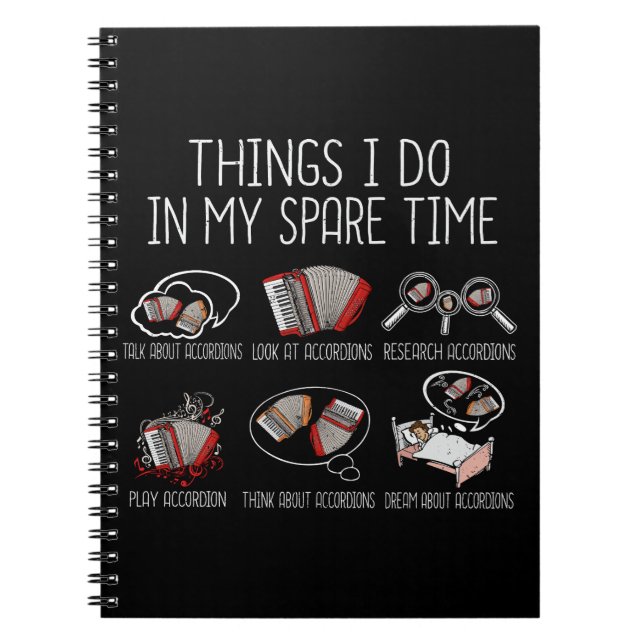 Accordion Player Gift Men Folk Music Accordion Notebook (Front)
