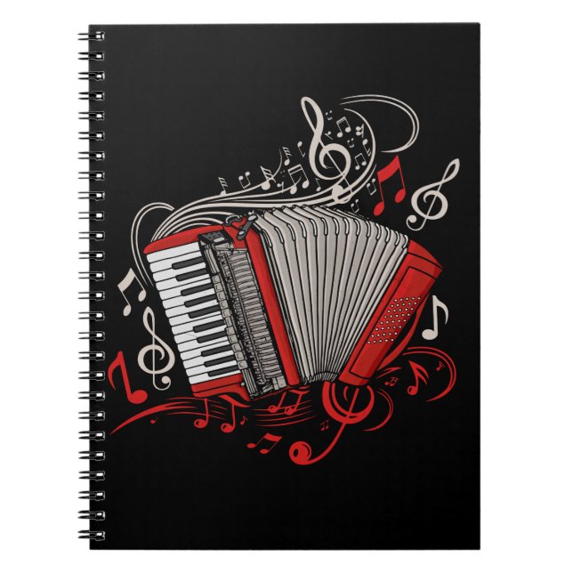 Accordion Player Gift Men Folk Music Accordion Notebook (Front)