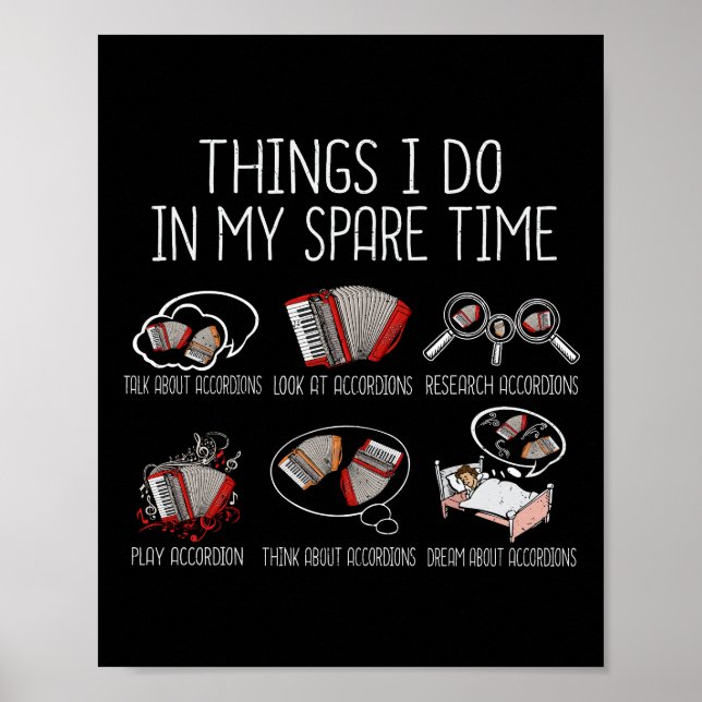 Accordion Player Gift Men Folk Music Accordion Poster (Front)