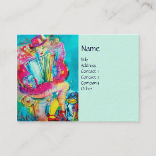 ACCORDION PLAYER IN THE NIGHT, blue Business Card