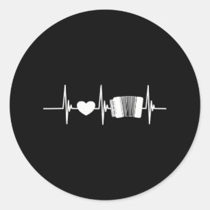 accordion player musical instrument accordion classic round sticker