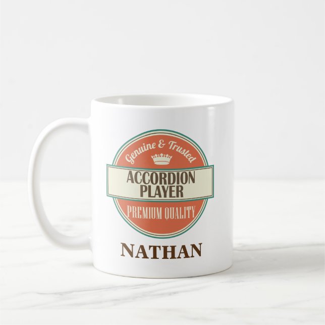 Accordion Player Personalised Office Mug Gift (Left)