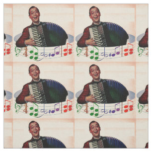 accordion player print fabric