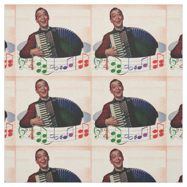 accordion player print fabric (Swatch)