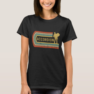 Accordion Player Silhouette Distressed Retro Accor T-Shirt