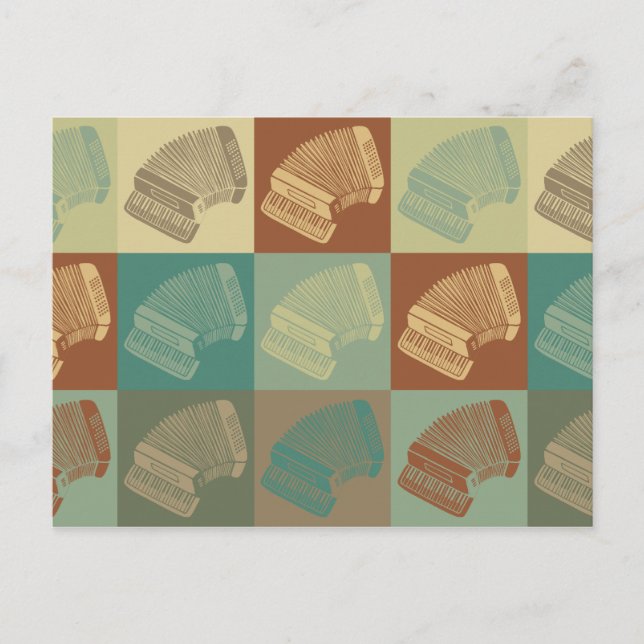 Accordion Pop Art Postcard (Front)