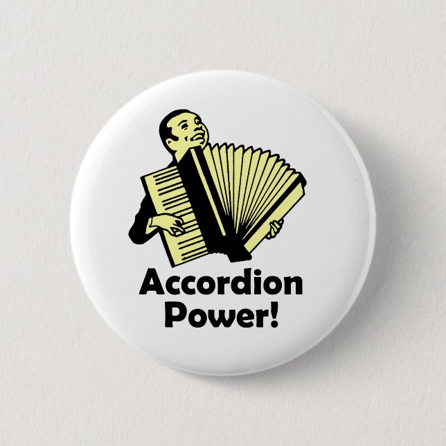 Accordion Power! 6 Cm Round Badge (Front)