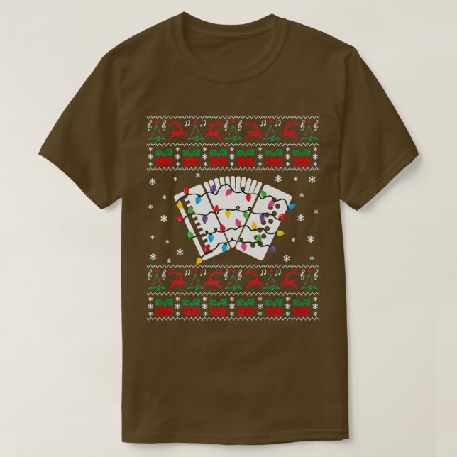 Accordion Ugly Christmas Sweater Accordion Xmas Li (Design Front)
