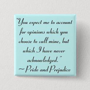 Account for Opinions Jane Austen Quote 15 Cm Square Badge