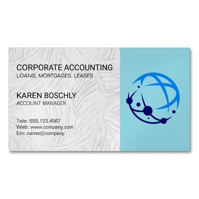 Account Manager | Corporate Global Logo Magnetic Business Card (Front)
